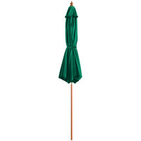 Lancaster Table & Seating 6' Forest Green Pulley Lift Umbrella with 1 1/2 inch Hardwood Pole