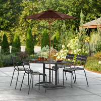 Lancaster Table & Seating 6' Terracotta Pulley Lift Umbrella with 1 1/2 inch Hardwood Pole