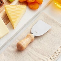 Acopa 5 inch Stainless Steel Wide Flat Cheese Knife with Wood Handle