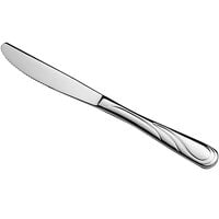 Acopa Swirl 8 3/4 inch 18/8 Stainless Steel Extra Heavy Weight Dinner Knife - 12/Pack