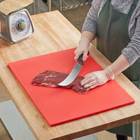 Choice 24 inch x 18 inch x 1/2 inch Red Polyethylene Cutting Board