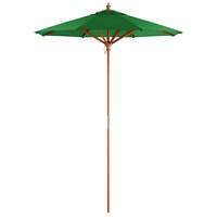 Lancaster Table & Seating 6' Hunter Green Pulley Lift Umbrella with 1 1/2 inch Hardwood Pole