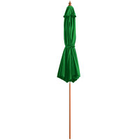 Lancaster Table & Seating 6' Hunter Green Pulley Lift Umbrella with 1 1/2 inch Hardwood Pole