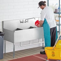 Regency 63 inch 16-Gauge Stainless Steel Three Compartment Commercial Utility Sink - 21 inch x 24 inch x 14 inch Bowl