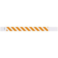 Carnival King Neon Orange Striped Disposable Tyvek® Wristband 3/4" x 10" - 500/Bag