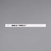 Carnival King White "OVER 21" Disposable Tyvek® Wristband 3/4" x 10" - 500/Bag