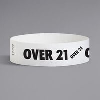 Carnival King White OVER 21 inch Disposable Tyvek® Wristband 3/4 inch x 10 inch - 500/Bag