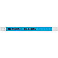 Carnival King Neon Blue "ALL ACCESS" Disposable Tyvek® Wristband 3/4" x 10" - 500/Bag