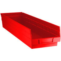 Regency Red Shelf Bin, 23 5/8 inch x 6 5/8 inch x 4 inch - 8/Case