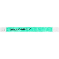 Carnival King Aqua "OVER 21" Disposable Tyvek® Wristband 3/4" x 10" - 500/Bag