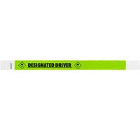 Carnival King Lemon Lime "DESIGNATED DRIVER" Disposable Tyvek® Wristband 3/4" x 10" - 500/Bag