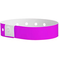 Carnival King Pantone Purple Disposable Plastic Customizable Wristband 5/8 inch x 10 inch - 500/Box