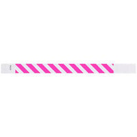 Carnival King Neon Pink Striped Disposable Tyvek® Wristband 3/4" x 10" - 500/Bag