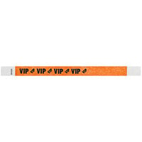 Carnival King Neon Orange "VIP" Disposable Tyvek® Wristband 3/4" x 10" - 500/Bag