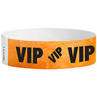 Carnival King Neon Orange VIP Disposable Tyvek® Wristband 3/4 inch x 10 inch - 500/Bag