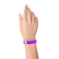 Carnival King Purple Disposable Plastic Customizable Wristband 5/8 inch x 10 inch - 500/Box