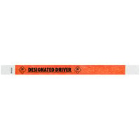 Carnival King Neon Red "DESIGNATED DRIVER" Disposable Tyvek® Wristband 3/4" x 10" - 500/Bag