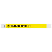 Carnival King Neon Yellow DESIGNATED DRIVER Disposable Tyvek® Wristband 3/4 inch x 10 inch - 500/Bag