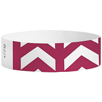 Carnival King Raspberry Arrows Up Disposable Tyvek® Wristband 3/4 inch x 10 inch - 500/Bag