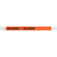 Carnival King Neon Red "ALL ACCESS" Disposable Tyvek® Wristband 3/4" x 10" - 500/Bag