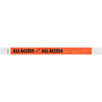 Carnival King Neon Red "ALL ACCESS" Disposable Tyvek® Wristband 3/4" x 10" - 500/Bag