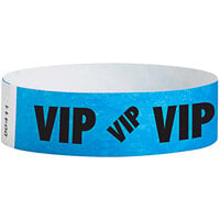 Carnival King Neon Blue VIP Disposable Tyvek® Wristband 3/4 inch x 10 inch - 500/Bag