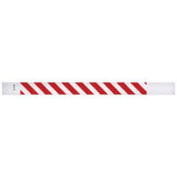 Carnival King Tomato Red Striped Disposable Tyvek® Wristband 3/4" x 10" - 500/Bag