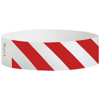 Carnival King Tomato Red Striped Disposable Tyvek® Wristband 3/4 inch x 10 inch - 500/Bag