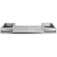 Tablecraft CWACTION5BRA 14 1/4 inch x 55 inch x 5 3/4 inch Brushed Aluminum Double Butane Station