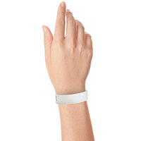 Carnival King White Disposable Tyvek® Wristband 3/4 inch x 10 inch - 500/Bag