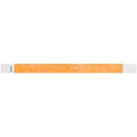 Carnival King Neon Orange Disposable Tyvek® Customizable Wristband 3/4 inch x 10 inch - 500/Bag