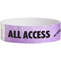 Carnival King Light Purple ALL ACCESS Disposable Tyvek® Wristband 3/4 inch x 10 inch - 500/Bag