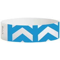 Carnival King Neon Blue Arrows Up Disposable Tyvek® Wristband 3/4 inch x 10 inch - 500/Bag