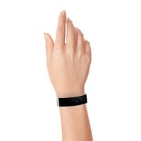 Carnival King Black Disposable Tyvek® Wristband 3/4 inch x 10 inch - 500/Bag