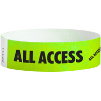 Carnival King Lemon Lime ALL ACCESS Disposable Tyvek® Wristband 3/4 inch x 10 inch - 500/Bag