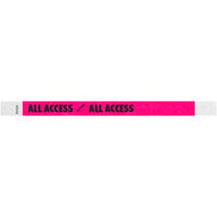 Carnival King Neon Pink ALL ACCESS Disposable Tyvek® Wristband 3/4 inch x 10 inch - 500/Bag