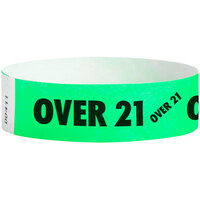 Carnival King Mint Green OVER 21 inch Disposable Tyvek® Wristband 3/4 inch x 10 inch - 500/Bag