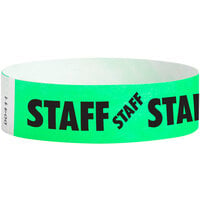 Carnival King Mint Green STAFF Disposable Tyvek® Wristband 3/4 inch x 10 inch - 500/Bag