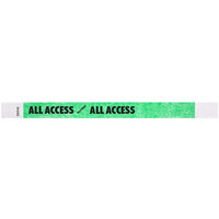 Carnival King Mint Green "ALL ACCESS" Disposable Tyvek® Wristband 3/4" x 10" - 500/Bag