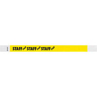 Carnival King Neon Yellow "STAFF" Disposable Tyvek® Wristband 3/4" x 10" - 500/Bag