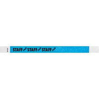 Carnival King Neon Blue "STAFF" Disposable Tyvek® Wristband 3/4" x 10" - 500/Bag