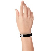 Carnival King Black Disposable Plastic Customizable Wristband 5/8 inch x 10 inch - 500/Box