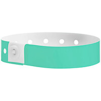 Carnival King Aqua Disposable Plastic Customizable Wristband 5/8 inch x 10 inch - 500/Box