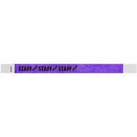Carnival King Neon Purple "STAFF" Disposable Tyvek® Wristband 3/4" x 10" - 500/Bag