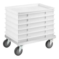 Baker's Lane 18" x 26" x 3" White Dough Proofing Set with Aluminum Dolly - 6/Pack