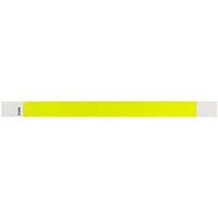 Carnival King Highlighter Yellow Disposable Tyvek® Customizable Wristband 3/4 inch x 10 inch - 500/Bag