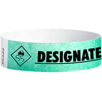 Carnival King Aqua "DESIGNATED DRIVER" Disposable Tyvek® Wristband 3/4" x 10" - 500/Bag