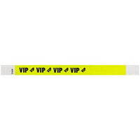 Carnival King Highlighter Yellow VIP Disposable Tyvek® Wristband 3/4 inch x 10 inch - 500/Bag