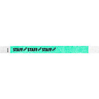 Carnival King Aqua "STAFF" Disposable Tyvek® Wristband 3/4" x 10" - 500/Bag