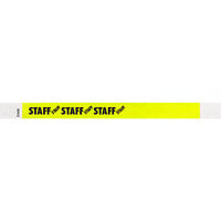 Carnival King Highlighter Yellow STAFF Disposable Tyvek® Wristband 3/4 inch x 10 inch - 500/Bag